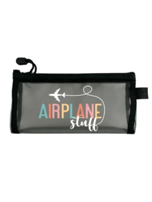 飛機主題網格文件收納袋/護照收納包，多款飛機航線、旅行與英文字母印花，加厚透明網格布料，可視大容量，順滑拉鍊，輕便易攜。適用於旅行、度假、登機、護照、機票與文件收納，日常收據與文具整理，適合男女旅行者，返校季、旅行季禮物首選，送給熱愛旅行的朋友與家人的實用小禮物！ - 彩色 - 查看 12