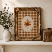 1 pieza Arte de pared de lienzo estampado vintage, decoración de hospitalidad de otoño cálido, estampado artístico de hojas, decoración de pared de estilo campestre de otoño, decoración de hospitalidad de otoño, patrón de Halloween, estilo pastoral vintage, opciones enmarcadas y sin enmarcar, tema de otoño, decoración del hogar, decoración interior - A - Ver 4