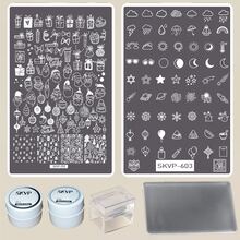 Nail Art Stamping Gel Set, Complete Nail Design Tools, Ideal For Nail Enthusiasts, Full Kit For Nail Art Transfers - Blue - View 12