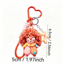 1pc Cute Funny Fluffy Keychain, Unique Design Fashion Bag & Key Accessory, Perfect Gift For Women And Girls, Suitable For Daily Use, Universal Bag Charm - Curly-haired Doll - View 3