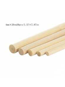3-8mm 圓形木製圓棒 DIY 手作手工藝木工材料用品 - A - 查看 2