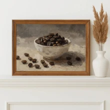 1pc Canvas Wall Art, Framed Wall Decor, Vintage Coffee Bean Still Life Oil Painting Canvas Wall Art, Neutral Farmhouse Decor Poster, Aesthetic Wall Ornament, Suitable For Modern Home Decor, Room Decor, Dorm Decor, Bedroom Decor, Bathroom Decor, Kitchen Decor, Dining Room Decor, Living Room Decor, Office Decor, School Decor, Classroom Decor, Back To School Decor, Autumn Decor, Autumn Poster, Waterproof Poster - Coffee - View 7