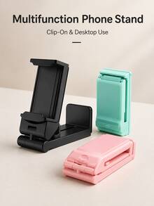 Universal Airplane Phone Holder, Hands-Free Viewing, Multi-Directional Dual 360° Rotation, Pocket-Sized, Essential Travel Accessory For Flight, Suitable For Desk And Tray Table - Multicolor - View 3