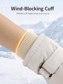 1 par de guantes de esquí de invierno para mujer, guantes cálidos con pantalla táctil, guantes de nieve a prueba de viento y resistentes al agua, forro suave, correa de muñeca ajustable, adecuados para deportes al aire libre, ciclismo, senderismo - Multicolor - Ver 3