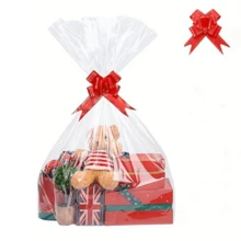 10/20pcs Large Glass Paper Gift Bags With 10pcs Ribbon Bows, Suitable For Fruit Baskets, Gift Packaging And Display, Gift Baskets, Birthday, Wedding, Mother's Day, Easter Gifts - White - View 9