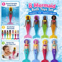 8PCS Mini Mermaid Princess Toys Underwater Standing Toys Perfect For Girls To Use During Diving Practice In The Pool Or For Fun In The Bathtub. They Make An Excellent Birthday Gift For Children. - Multicolor - View 6