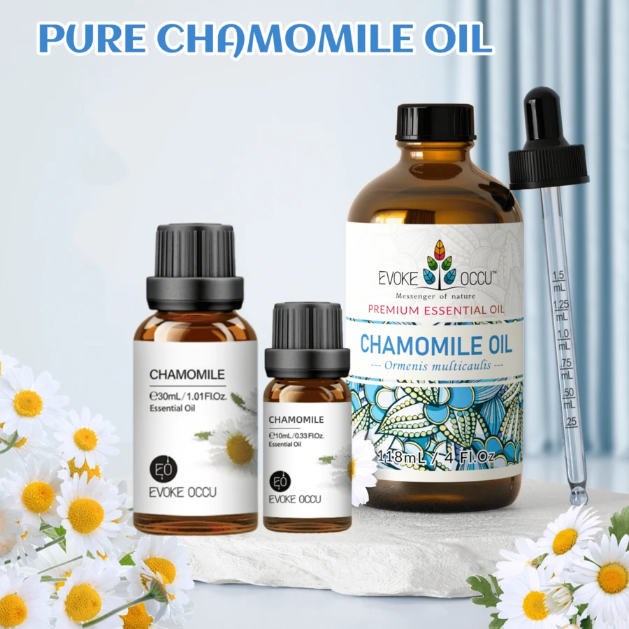 Minyak Esensial Chamomile EVOKE OCCU, 10mL/30mL/118mL Aroma Lembut Untuk Pijat, Diffuser, Perawatan Kulit dan Rambut, Mandi, Semprotan, dan Pembuatan Kerajinan DIY - Kamomil - View 1