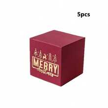 5/10pcs Mini Christmas Gift Boxes With Ribbon - Festive Red & Green "Christmas" Design, Suitable For Candy, Chocolate And Small Gifts - Ideal For Holiday Decor, Party Favors And Christmas Stocking Stuffers - Multicolor - View 9
