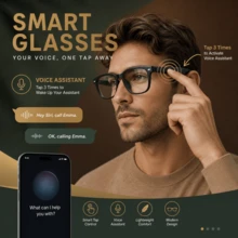 SENBONO Smart Glasses With AI Translator & Voice Assistant, Bluetooth Audio Eyewear With Hands-Free Calling, Volume Control & Hall Switch, Open-Ear Music Fashion Glasses For Business & Travel - View 2