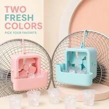 1 Conjunto de Acessório de Resfriamento de Ventilador Portátil, Inclui 4 Bolsas de Gelo, Anexo de Resfriamento Rápido Sem Bateria, Adequado para Ventiladores de Piso e Ventiladores de Mesa, para Uso em Quarto, Casa, Escritório e Viagens de Verão, Rosa/Azul - Multicolorido - Visão 2