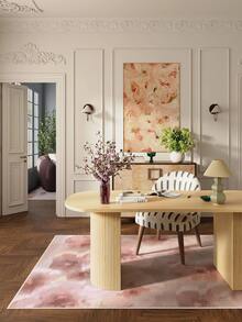 1pc Modern Aesthetic Fresh Oil Painting Style Floral Soft Faux Cashmere Area Rug, Bathroom, Kitchen, Entrance, Hallway, Bedside, Living Room, Bedroom, All Season Machine Washable Floor Mat, Home Decor - Multicolor - View 8