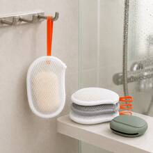5pcs Set (4 Soap Foaming Nets With Hanging Rope + 1 Portable Storage Box) Bathroom Soap Foaming Bag With Portable Box - Multicolor - View 4