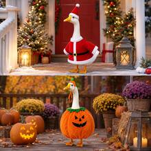 1-8 Sets Holiday Porch Goose Decor Outfit, All Season, Suitable For Valentine's Day, St. Patrick's Day, Easter, Summer, July 4th, Autumn, Halloween, Christmas - Lawn Porch Goose Costume For Yard And Garden Decoration (Goose Statue Not Included) - Type B - View 5