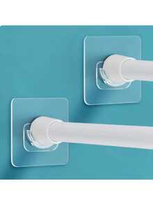 2/4-Piece Non Perforated Telescopic Wardrobe Curtain Rod Support Rod Stainless Steel Extendable Thin Rod No Need To Install Drying Rod Hat Rod Wardrobe Storage And Organizing Rod - Fixture/Bracket - View 4