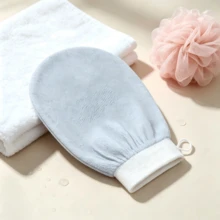 1 Set Of Randomly Colored Deep Exfoliating Gloves, Making The Skin Smooth And Translucent. Bath Scrub Cleaning Gloves, Gentle And Effective Korean Loofah Skin Exfoliating Sponge, Remove Dead Skin And Dirt, - One Size - View 2