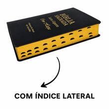 Bíblia Sagrada  Letra Média Com Harpa e Corinhos Palavras De Jesus Em Vermelho (PRETA LUXO) - Preto - Visão 4