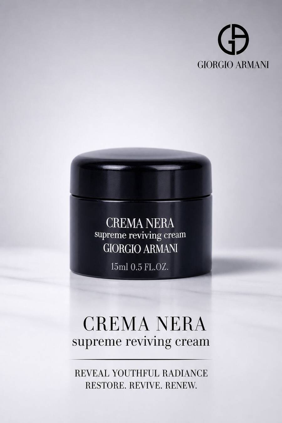 Krim Armani Black Key Black Obsidian 15ml | Versi Baru Melembapkan Memperbaiki Anti-Penuaan Mengencangkan Mencerahkan Menghidrasi Sampel Mini - 15 ml - View 1