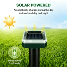 2/4/6/8/10-Piece Set Solar Ultrasonic Waterproof Animal Repeller, Suitable For Outdoor Yards, Gardens, Orchards And Other Locations, Effectively Repels Birds, Snakes, Rats, Dogs And Other Animals, Ground Mountable - 彩色 - 查看 4