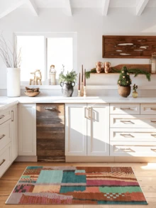1 buah Karpet Klasik Maroko Motif Geometris Blok Warna Patchwork - Karpet Lembut Imitasi Kasmir, Cocok untuk Kamar Mandi, Dapur, Pintu Masuk, Lorong, Samping Tempat Tidur, Ruang Tamu, Kamar Tidur, Dapat Dicuci dengan Mesin Sepanjang Musim, Ukuran Besar, Dekorasi Rumah yang Estetis - MultiWarna - View 8