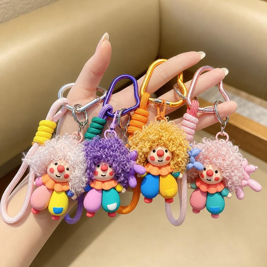 1pc Cute Funny Fluffy Keychain, Unique Design Fashion Bag & Key Accessory, Perfect Gift For Women And Girls, Suitable For Daily Use, Universal Bag Charm