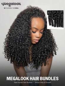 MEGALOOK 1 Bundle 100% Human Hair Burmese Curly Hair, 12A Grade Unprocessed Raw Burmese Hair, Spiral Curly Ends, Natural Color, Beginner Friendly - SNatural - View 3