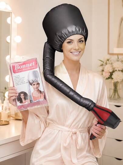 Adjustable Portable Hair Dryer Bonnet, Designed For Use With Hair Dryer To Help Evenly Circulate Hot Air, Enhancing Drying, Hair Coloring, Hair Mask Treatment, And Daily Styling Efficiency. Loose-Fitting Bonnet Accommodates Long, Curly, And Voluminous Hair, With Drawstring Design For Easy Adjustment Of Tightness, Ensuring Comfortable And Secure Wear. Flexible Air Duct Easily Connects And Fits Most Home Hair Dryers. Lightweight And Foldable, Convenient For Home, Travel, And Business Trips, Durable And Fragrance-Free Design, Suitable For Men And Women Adults.