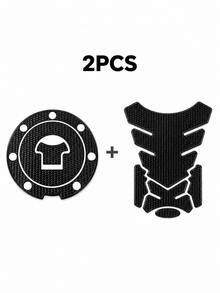 Universal Motorcycle Fuel Tank Sticker Set, Anti-Slip 3D Textured Tank Pad & 7-Hole Fuel Cap Protector, Waterproof Scratch-Resistant Self-Adhesive Tank Protection Sticker, Motorcycle Fuel Tank Surface Protection Decorative Accessory, Suitable For Daily Riding - A - View 7