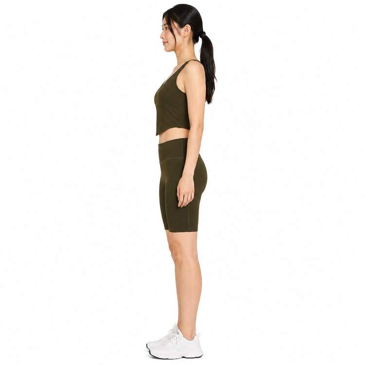 Li-Ning Women's High Waist Elastic Knee-Length Yoga Cycling Shorts ANBV002 - Prickly Green - View 5