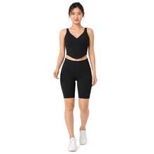 Li-Ning Women's High Waist Elastic Knee-Length Yoga Cycling Shorts ANBV002 - Black - View 4