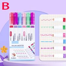 6 Colors Wavy Fluorescent Ink Border Pens, Suitable For DIY Projects And Curved Marking, Versatile Use, Ideal For School And Office. Random Colors, Back To School Creative Patterns, Party Gatherings, Birthday Gifts, Reward Small Gifts, Halloween Gifts, Christmas Gifts - Rollerball Pen - View 10