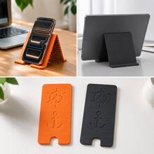 1pc Flexible Foldable Adjustable Non-Slip Portable Silicone Phone Stand, Multi-Angle Desktop Holder For Smartphones, Tablets & Laptops, Home Office Travel - A - View 5