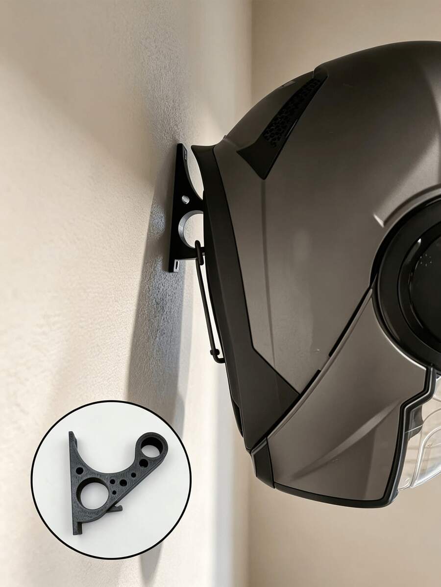 Motorcycle Helmet Wall Mount, Easily Supports Full Face Helmets; Scratch-Resistant And Durable; Easy Installation, Suitable For All Motorcycle Enthusiasts And Riders, Provides Neat Helmet Storage - A - View 1