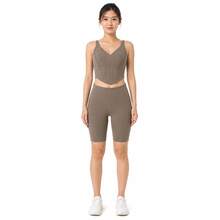 Li-Ning 女款高腰彈性膝長瑜伽單車短褲 ANBV002 - 木褐 - 查看 4