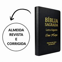 Bíblia Sagrada  Letra Média Com Harpa e Corinhos Palavras De Jesus Em Vermelho (PRETA LUXO) - Preto - Visão 3