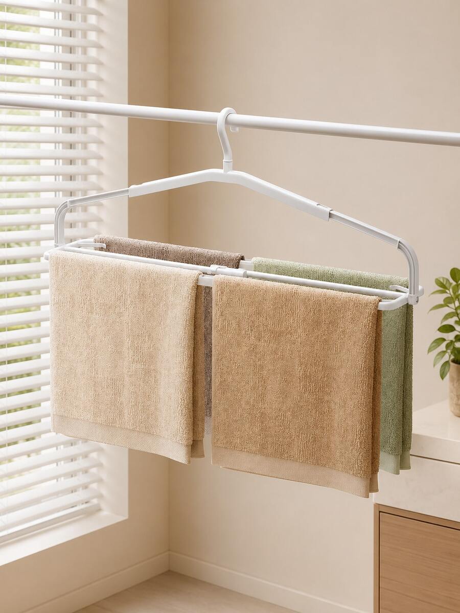Rak Jemuran Lipat Multifungsi yang Dapat Diperluas, Rak Jemuran Tebal Anti-Selip untuk Handuk, Seprai, Selimut, Rak Jemuran Hemat Ruang untuk Dalam dan Luar Ruangan di Rumah dengan Rangka Kokoh Premium untuk Kamar Mandi, Balkon, dan Kamar Tidur - MultiWarna - View 1