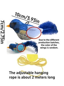 1pc Hanging Realistic Sound-Making Elastic Bird Toy, Cat Self-Entertainment Boredom Buster, Cat Game Teaser Toy, Simulated Cat Hunting Toy, Hanging Swing Bird Cat Sound Toy, Suitable For Pet Store Free Cat Gift Events - Multicolor - View 16