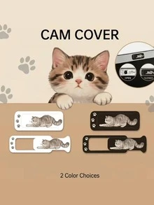 Cubierta de cámara con patrón de gato lindo, protector de privacidad para computadora de escritorio, portátil y tableta, diseño de deslizamiento fácil, escudo de privacidad anti-espionaje, adecuado para maestros o regalo de temporada de regreso a la escuela - Multicolor - Ver 7