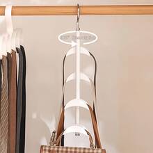 Minimalist Vertical 4-Tier 360° Rotating Non-Slip Hook Design Space-Saving Bag Rack, Scarf Rack, Tie & Belt Storage Organizer, Bedroom Closet Hanging Rod Rack, Suitable For Dorm, Apartment, Back To School, Spring Cleaning, Entryway - Multicolor - View 2