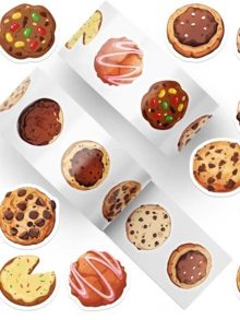 500pcs Cookie Roll Stickers, Waterproof Vinyl Stickers, Suitable For Water Bottles, Cars, Laptops, Skateboards, Phones, Luggage, Helmets, Scrapbooks, Bicycles, Refrigerators, Computers - 1 Set - View 7