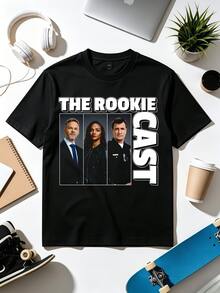 The "The Rookie Main Characters Vertical Grid" Vintage Bootleg T-Shirt. - 黑色 - 查看 1