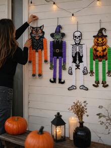 1pc Halloween Holiday Decoration Hanging Ornament, Creative Witch Figurine Hanging Decor, Home Wall Decoration Hanging Ornament, Theme Party Scene Decoration Prop - Multiple Styles - View 3