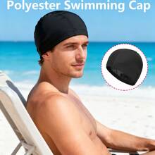 1pc Swimming Cap, Back To School Gift, Polyester Material, Adult Swimming Training Gear, Non-Waterproof, Elastic Band For Short And Long Hair, Multiple Colors Available - Multicolor - View 7