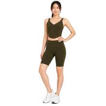 Li-Ning Women's High Waist Elastic Knee-Length Yoga Cycling Shorts ANBV002 - Prickly Green - View 2