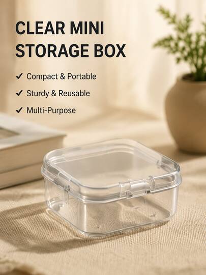 Transparent Storage Box With Lid, Dust-Proof Sealed Design, Prevents Loss Of Small Parts, Earrings, Beads, Pills, Earphone Cables And Other Items