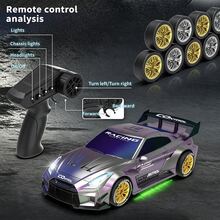 2.4GHz Remote Control Drift Race Car, Wireless High-Speed Motion Drift Car With LED Headlights And Chassis Lights, Realistic Racing Car Model Shock-Resistant Toy Car, Suitable As Birthday And Holiday Gift For Boys - Multicolor - View 5