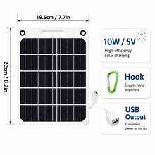[3/5/10W Portable Solar Panel] 1pc Portable Solar Panel 5V 2W | Solar Charger With USB Charging Stabilizer Battery Charger Suitable For Power Bank, Phone, Outdoor Camping, Home Use | Rectangular Solar Panel | Lightweight Charger - Black and White - View 9