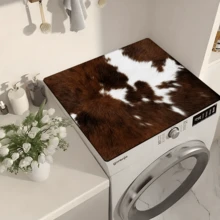 1pc Cow Print Washable Laundry Mat, Non-Slip, Waterproof, Durable, Retro Style Laundry Room Rug, Kitchen Floor Mat, Bathroom Laundry Decor - Multicolor - View 6