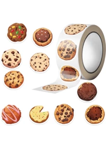 500pcs Cookie Roll Stickers, Waterproof Vinyl Stickers, Suitable For Water Bottles, Cars, Laptops, Skateboards, Phones, Luggage, Helmets, Scrapbooks, Bicycles, Refrigerators, Computers - 1 Set - View 6
