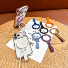 Mobile Phone Holder Portable Handheld Magnetic Support Desktop Model Adhesive Multi-Function Ring Universal Stand For Pho - Multicolor - View 8