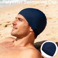 1pc Swimming Cap, Back To School Gift, Polyester Material, Adult Swimming Training Gear, Non-Waterproof, Elastic Band For Short And Long Hair, Multiple Colors Available - Multicolor - View 5